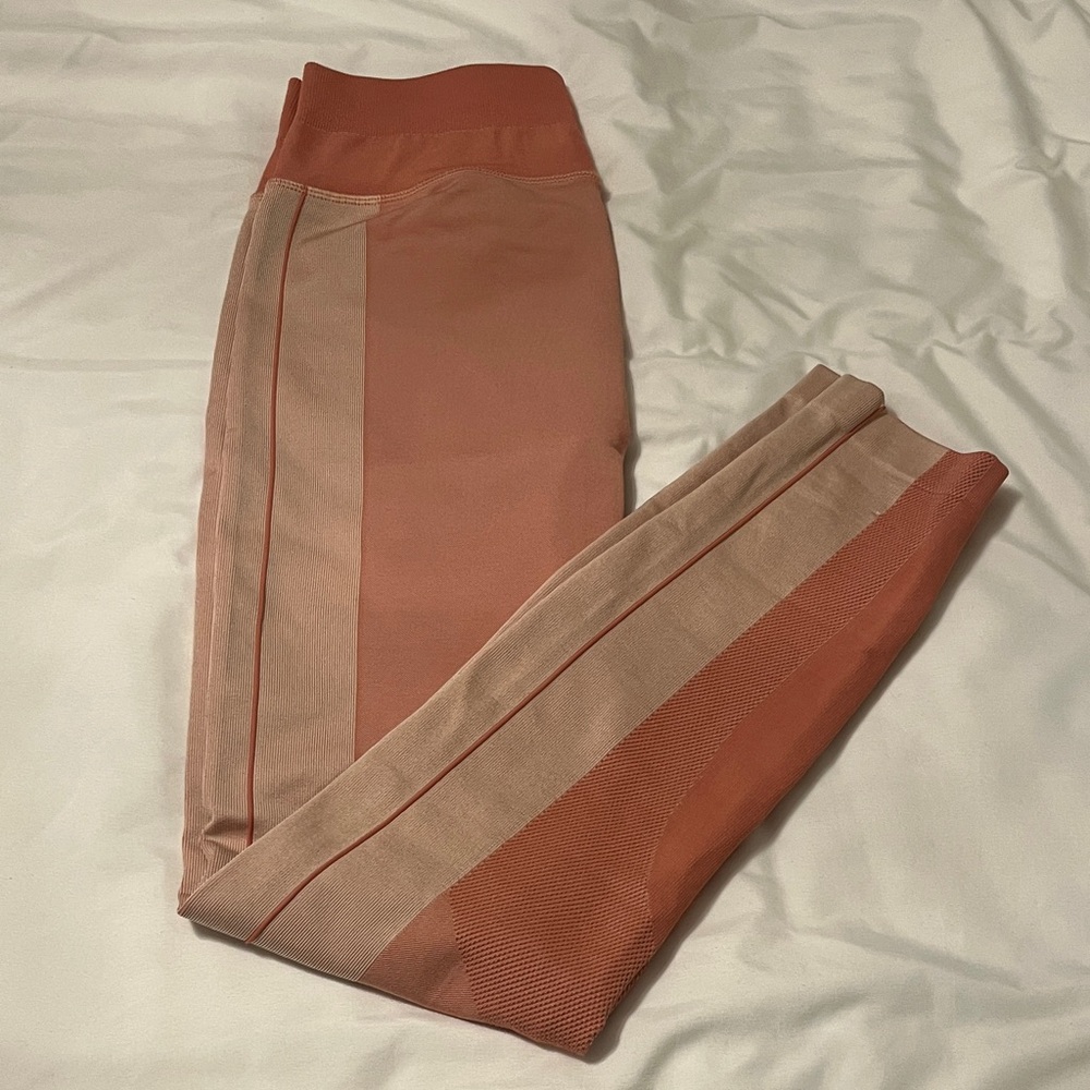lululemon athletica Coral and Beige Track Pants